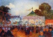 unknow artist Carousel at Night at the Fair France oil painting artist